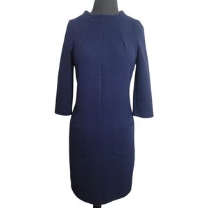 Boden Marion Ottoman quilted mock neckblye sheath dress size 4 with pockets
